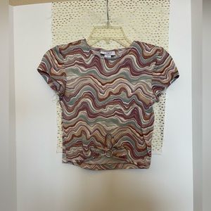 Colorful cropped cut out tee